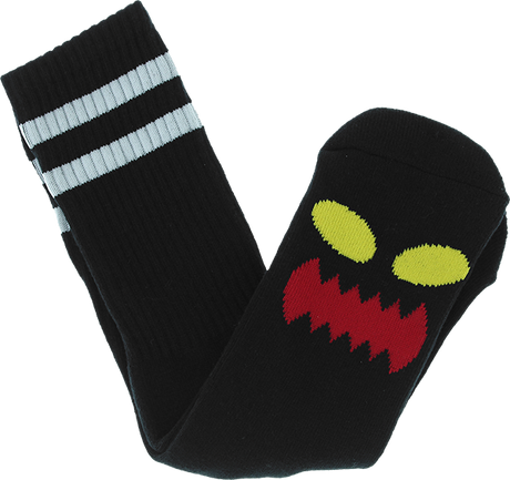 TOY MACHINE MONSTER FACE CREW SOCKS BLACK 1pr