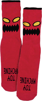 TOY MACHINE MONSTER YOUTH CREW SOCKS RED