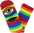 TOY MACHINE SECT EYE RAINBOW CREW SOCKS 1pr
