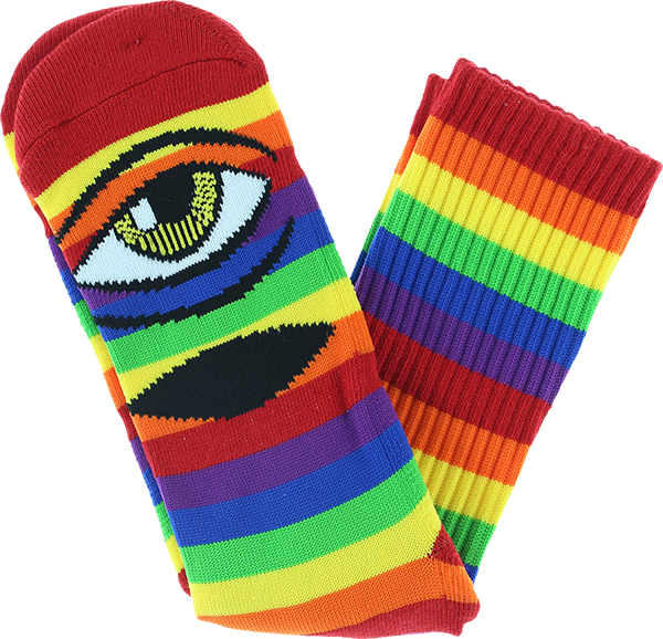 TOY MACHINE SECT EYE RAINBOW CREW SOCKS 1pr