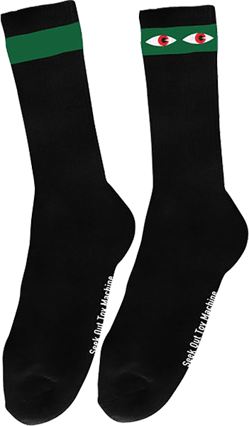 TOY MACHINE SEEK CREW SOCKS BLACK 1pr