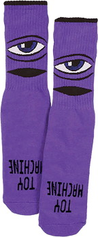 TOY MACHINE SECT EYE YOUTH CREW SOCKS PURPLE 1pair