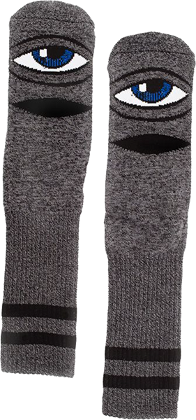 TOY MACHINE SECT EYE HEATHER CREW SOCKS BLACK 1pr