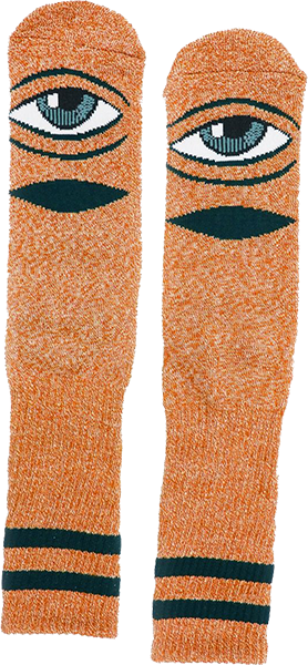 TOY MACHINE SECT EYE HEATHER CREW SOCKS ORANGE 1pr