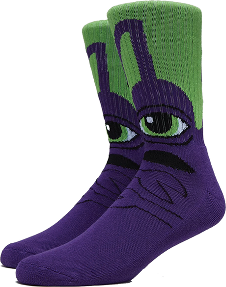 TOY MACHINE SECT HUG CREW SOCKS PURPLE 1pr