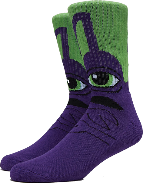 TOY MACHINE SECT HUG CREW SOCKS PURPLE 1pr