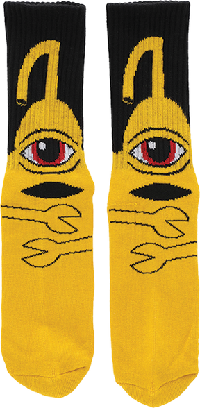 TOY MACHINE SECT HUG CREW SOCKS YELLOW 1pr