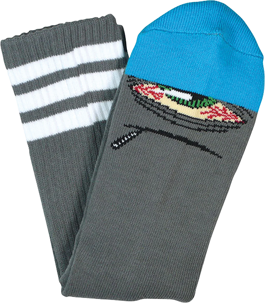 TOY MACHINE STONER SECT CREW SOCKS GREY/BLU 1 pair