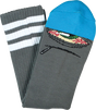 TOY MACHINE STONER SECT CREW SOCKS GREY/BLU 1 pair