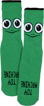 TOY MACHINE TURTLE FACE YOUTH CREW SOCKS GREEN