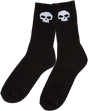 ZERO SKULL CREW SOCKS BLK WHT single pair