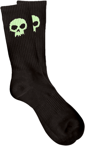 ZERO SKULL CREW SOCKS BLACK/GLOW 1pr