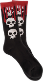 ZERO 3 SKULL BLOOD CREW SOCKS BLK/BLK/CHAR/RED 1pr