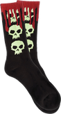 ZERO 3 SKULL BLOOD CREW SOCKS BLACK/GLOW 1pr