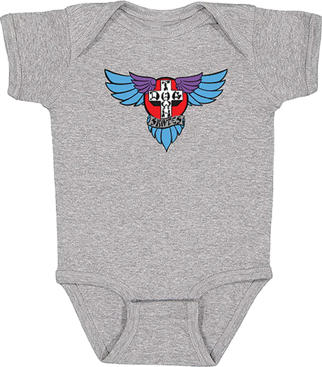 DOGTOWN WINGS ONESIE 18M HEATHER GREY