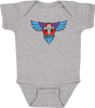 DOGTOWN WINGS ONESIE 18M HEATHER GREY