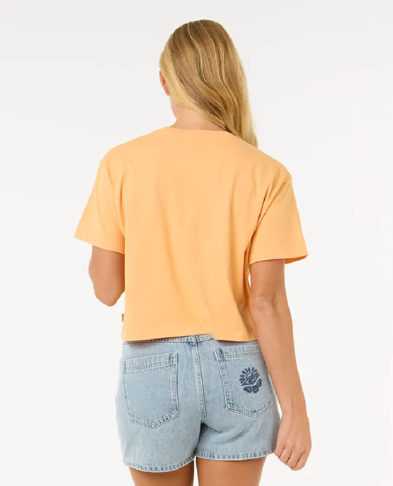 Rip Curl La Paloma Crop Top Tshirt Womens Pastel Orange