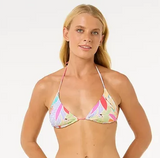 Rip Curl Cala Vadella Tri Swim Top Womens White Pink M