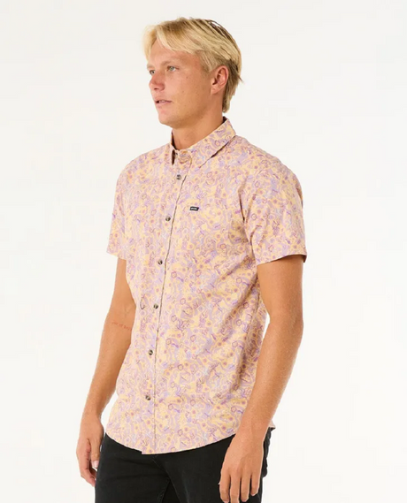 Rip Curl Floral Reef Button Up Mens Smokey Grape