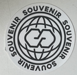 Souvenir Logo Sticker Round White Black 4 inch