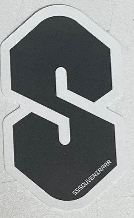 Souvenir S Logo Diecut Black White 3 inch