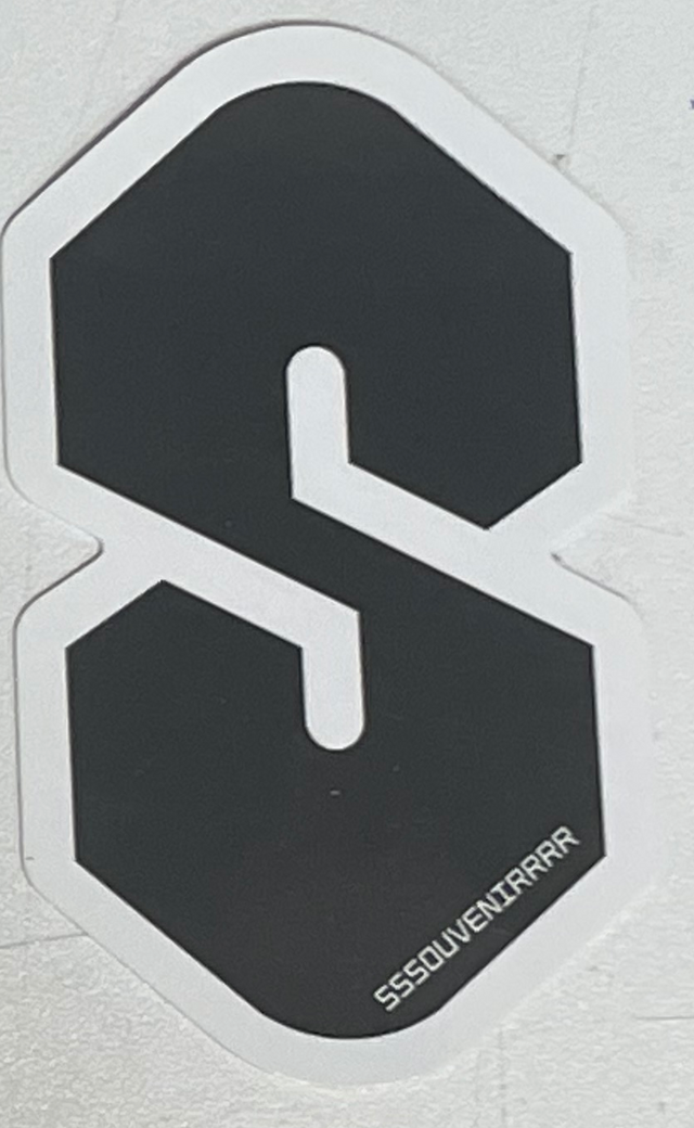 Souvenir S Logo Diecut Black White 3 inch