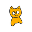 Meow Cat Logo Sticker (Diecut) Orange 1.82 x 2.9