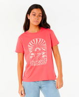 Rip Curl Radiant Standard Tshirt Womens Washed Red L