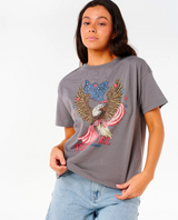 Rip Curl 4th July Relaxed Tshirt Womens Charcoal M