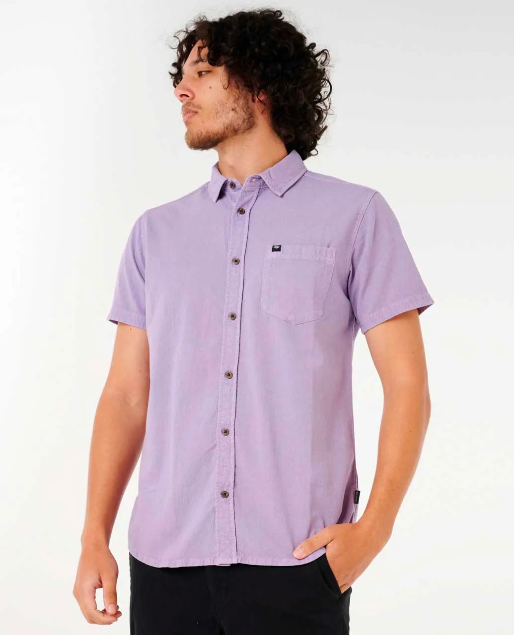Rip Curl Classic Surf Washed Woven SS Mens Lavendar L