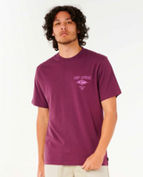Rip Curl Fade Out Icon SS Tshirt Mens Deep Plum M