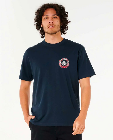 Rip Curl Shred Till Mens Tshirt Mens Navy White L