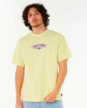 Rip Curl Ray Energy Gnarly Tshirt Mens Lime Wash