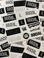 Social Mini Logo Sticker Sheet Black White 3.5 x 4 (13 Slaps)