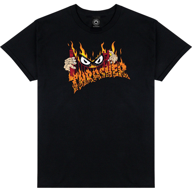 Thrasher Sucka Free Neckface Tshirt Black Orange
