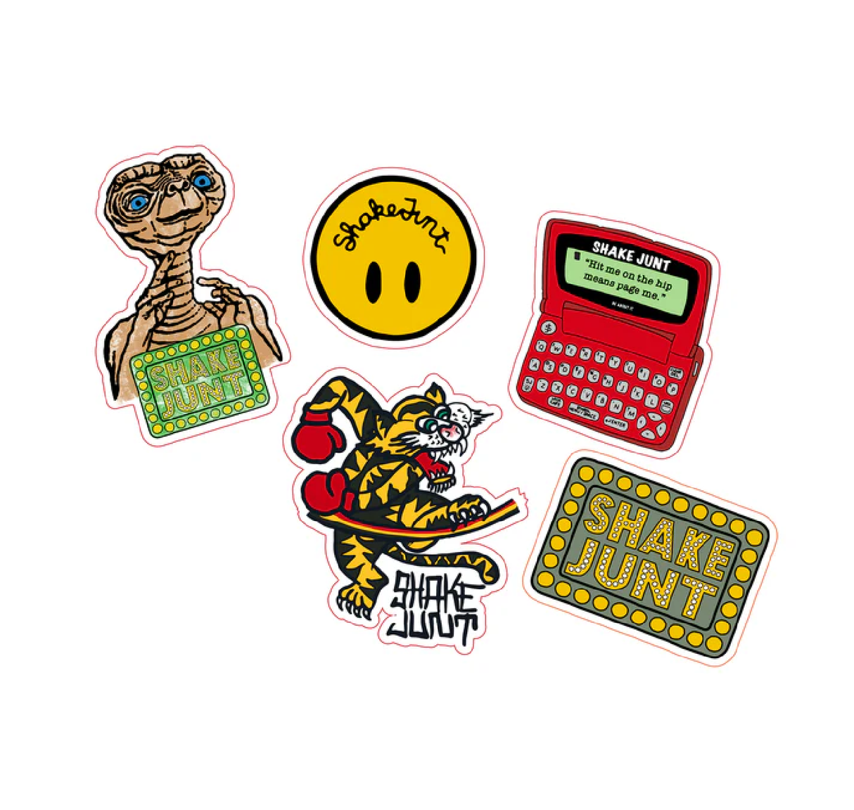 Shake Junt Friends Sticker Pack Yellow 5 pack