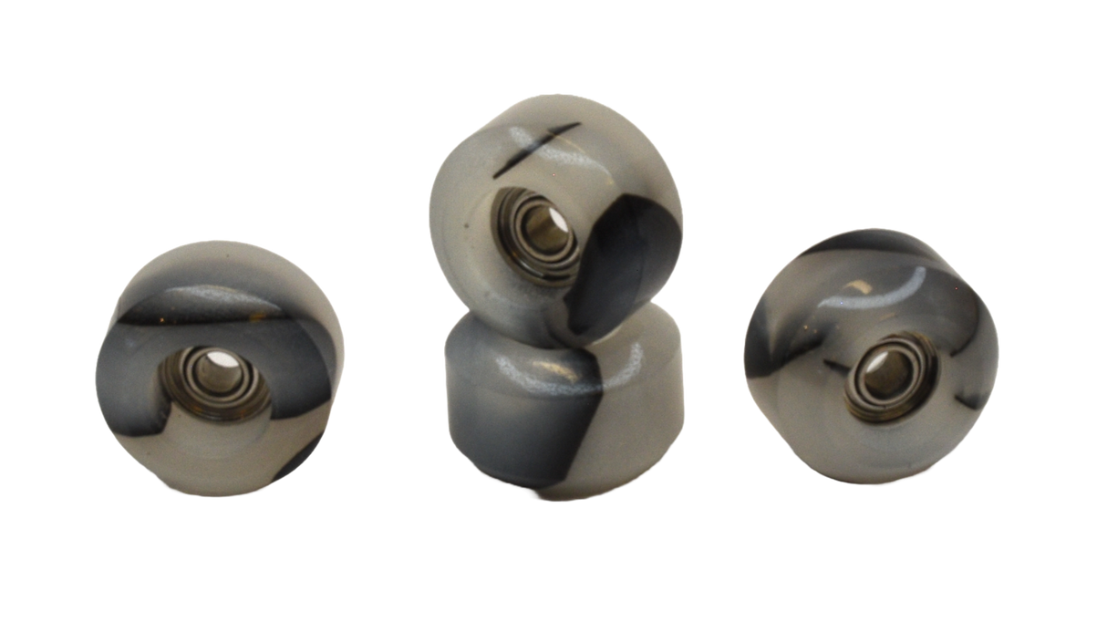 Social LockIn Full Resin Pro Fingerboard Wheels Marble Clear Black 7.5mmx4.7
