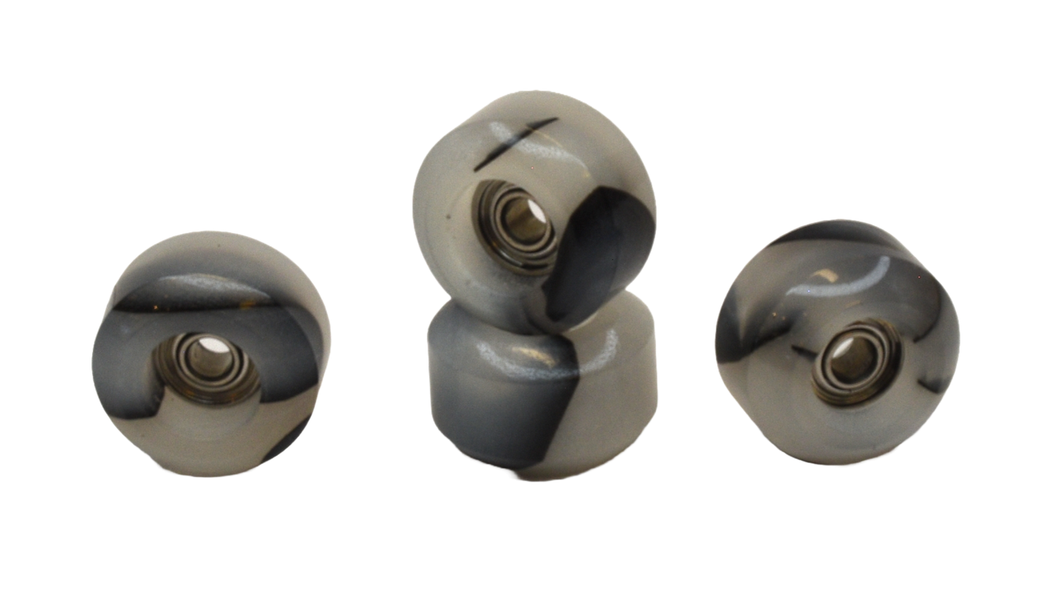 Social LockIn Full Resin Pro Fingerboard Wheels Marble Clear Black 7.5mmx4.7