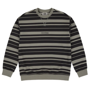 Souvenir Striped Ultra Pique Sweater Mens Charcoal Stripe