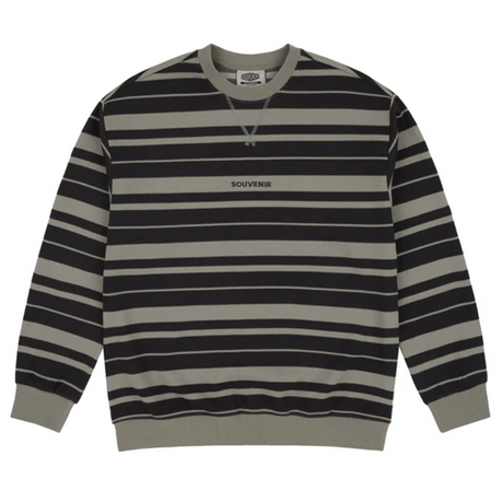 Souvenir Striped Ultra Pique Sweater Mens Charcoal Stripe