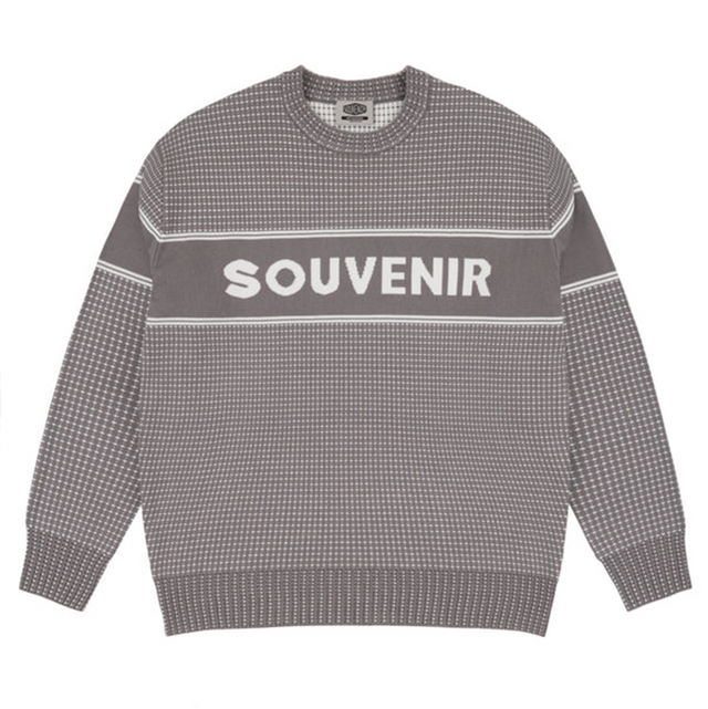 Souvenir Jaquard Knit Sweater Mens Cool Grey