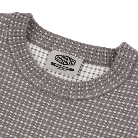 Souvenir Jaquard Knit Sweater Mens Cool Grey