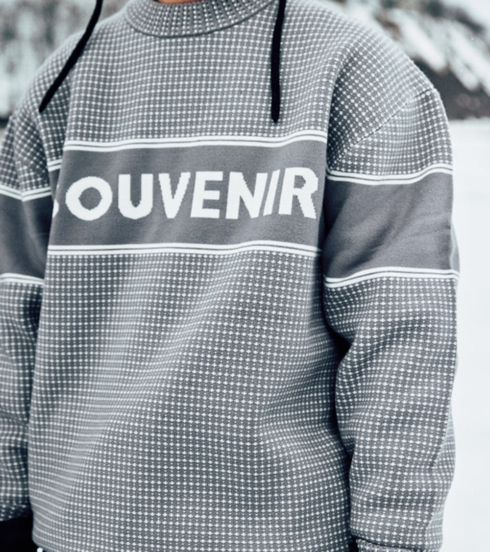 Souvenir Jaquard Knit Sweater Mens Cool Grey