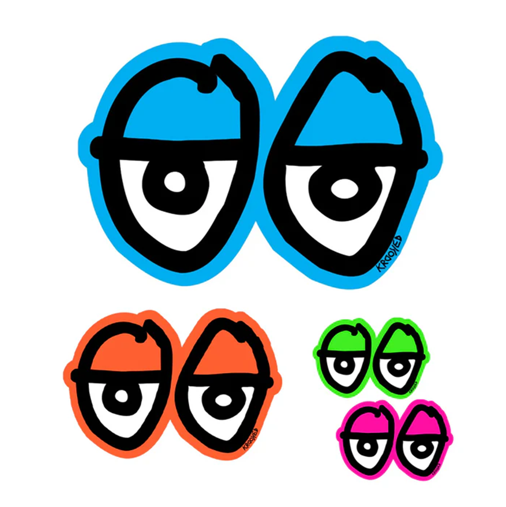 Krooked Cut Out Eyes Sticker Large Assorted Colors 6x11 Inch