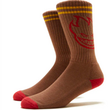 Spitfire Bighead Crew Sock Brown Red Gold One Size