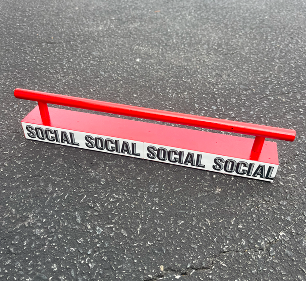 Social Flatbar FIngerboard Obstical Red 2x12