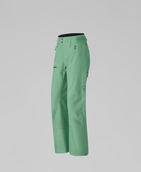 Norrona Lofoten GoreTex Womens Insulated Snow Pants Jungle Green L