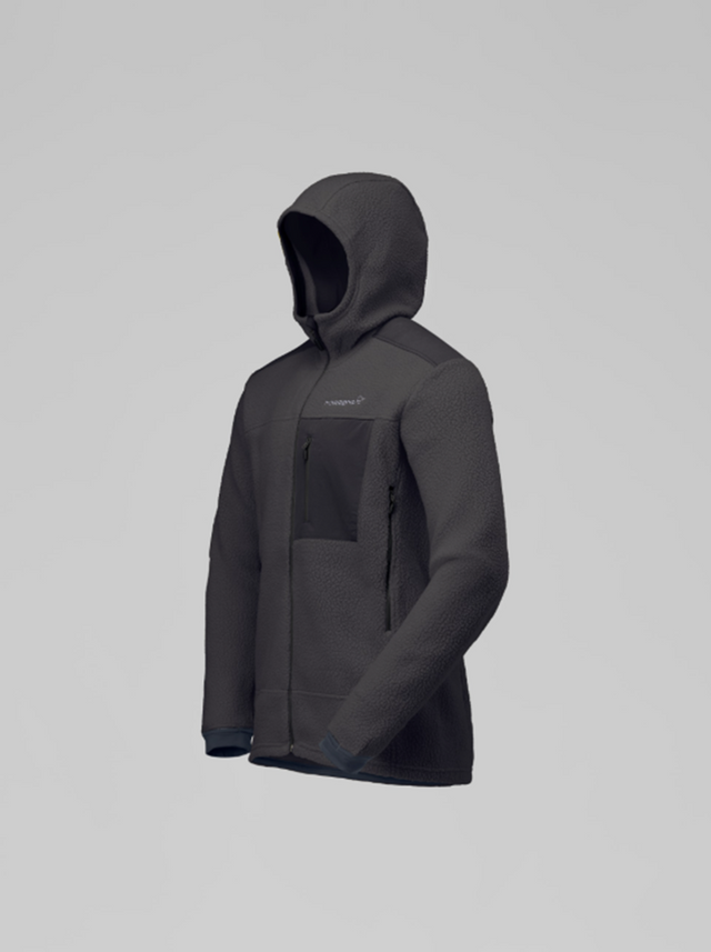 Norrona Trollveggen Warm3 Hooded Fleece Jacket Mens Phantom Grey