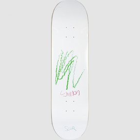 Sour Isaksson Art Skateboard Deck White Green 8.25 wb 14.2