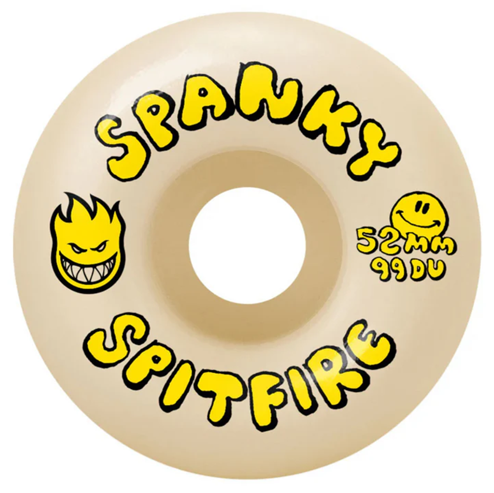 Spitfire Spanky Long F4 Happy Wheels Set Yellow Blue 52/99